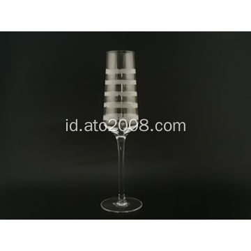 Clear Champagne Flutes Glass Dengan Etsa